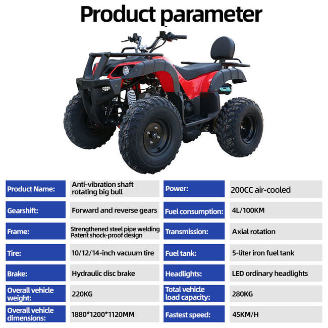 Factory Direct 125cc / 200cc Automatic 4-Stroke Gas Powered ATV